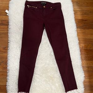 Abercrombie & Fitch Skinny Jeans in Deep Burgundy